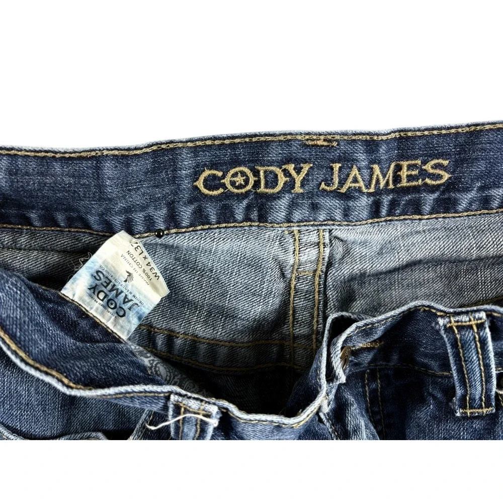 Cody James Authentic Jeans Mens 34x32 Blue Denim Cotton Medium Wash Straight Leg